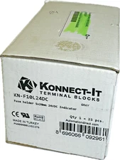 24 ea Konnect-It Terminal Blocks KN-F10L24DC Fuse Holder 5x20mm 24DC w/Indicator