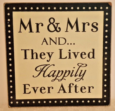 Table Standing Or Wall Hanging  Happily Ever After Sign / Plaque 