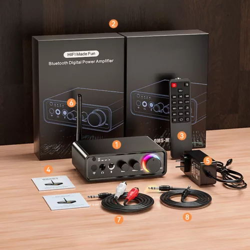 Bluetooth 5.3 Transmitter Receiver 2CH 200W Amplifier TPA3116D2 Stereo AUX Audio - Picture 1 of 9