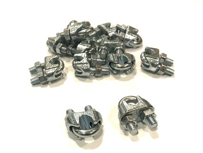 Cable Clamps 3/8  U-Bolts Galvanized Wire Rope Clamps Clips 4, 10, 20, 50pcs