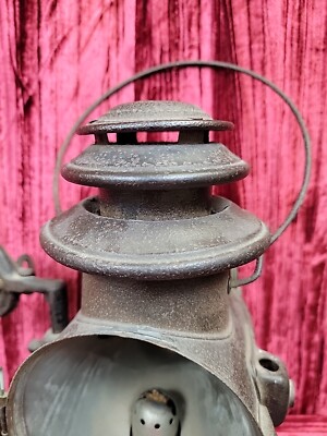 Antique Dietz Union Kerosene Driving Lamp Lantern Circa 1906 Side