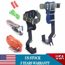 Tree Climbing Spike Set Pole Climbing Spurs w/ Rope Climber Adjustable Long 