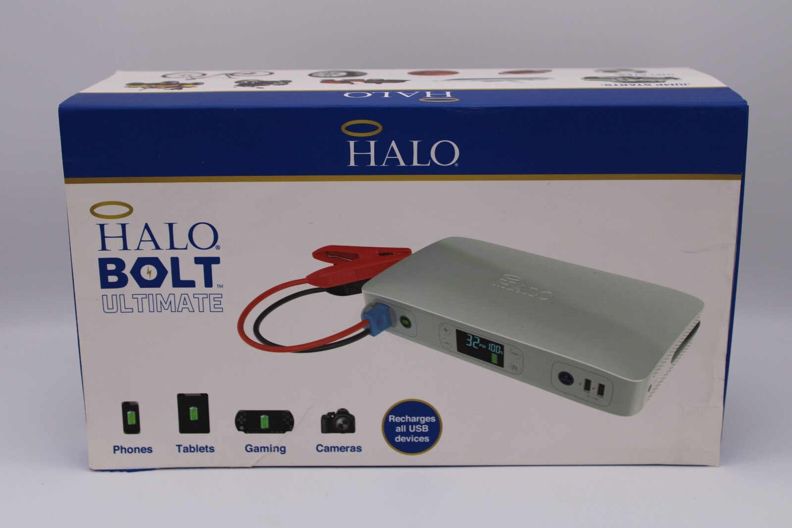 Halo Bolt Ultimate 55500mWh Portable Power Jump Starter Air Compressor eBay