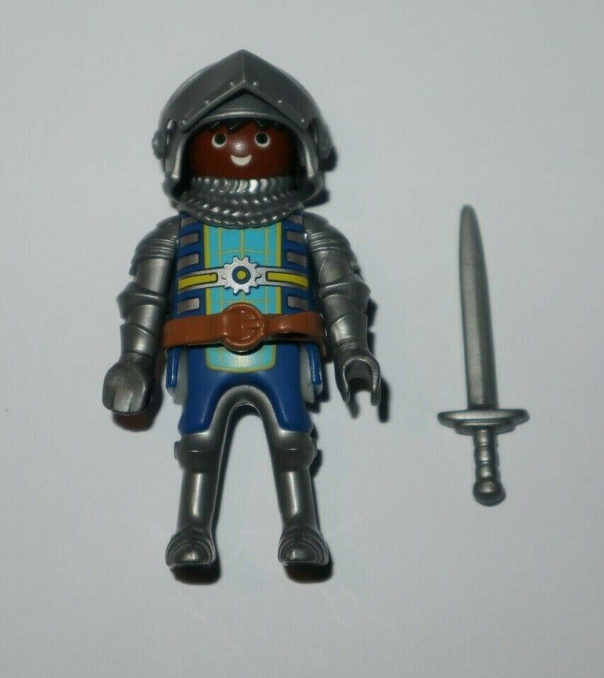 PLAYMOBIL personnage = un chevalier, buste coloris noir et gris