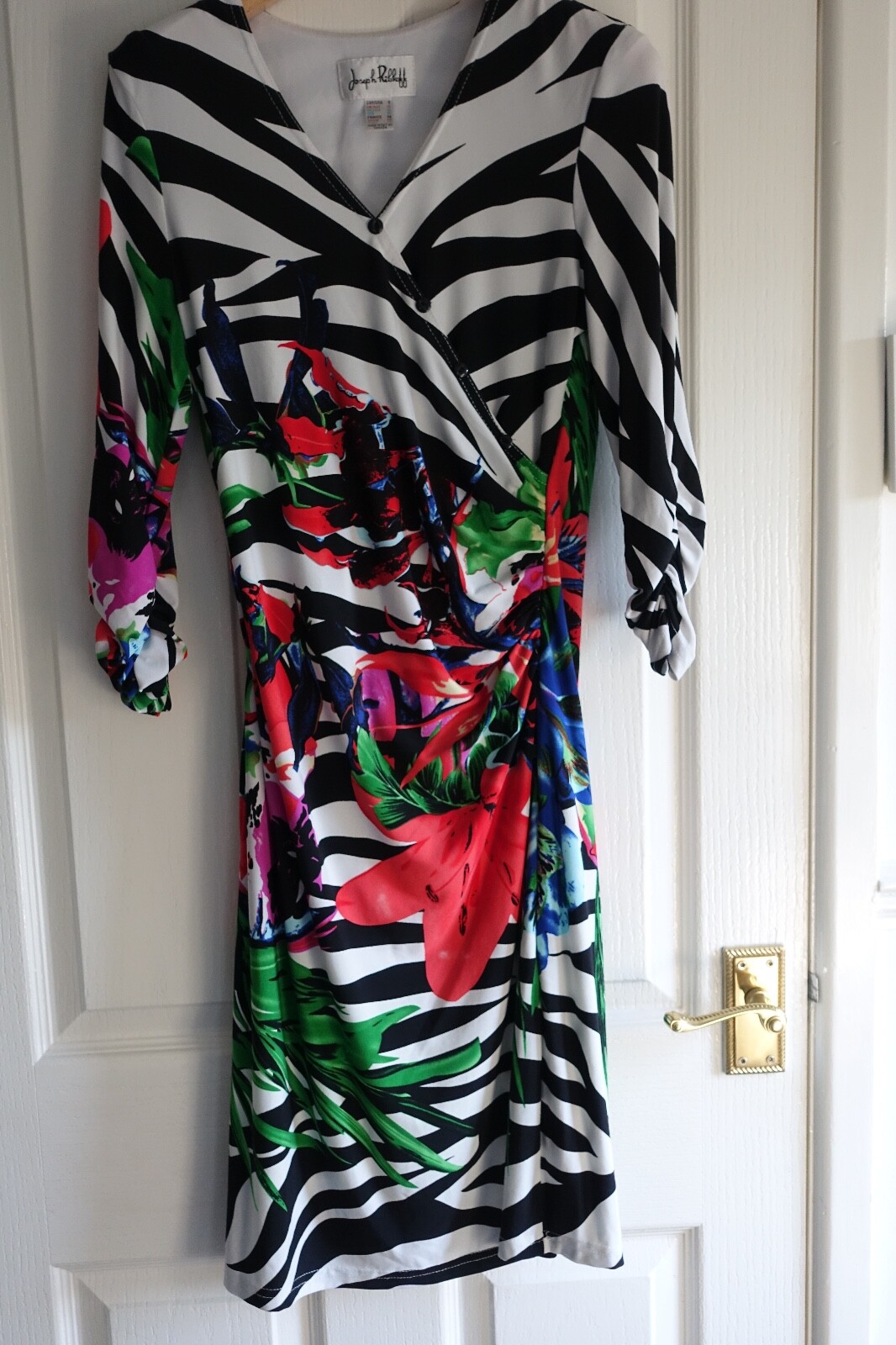 Joseph Ribkoff dress size 10 black white jersey dress eBay