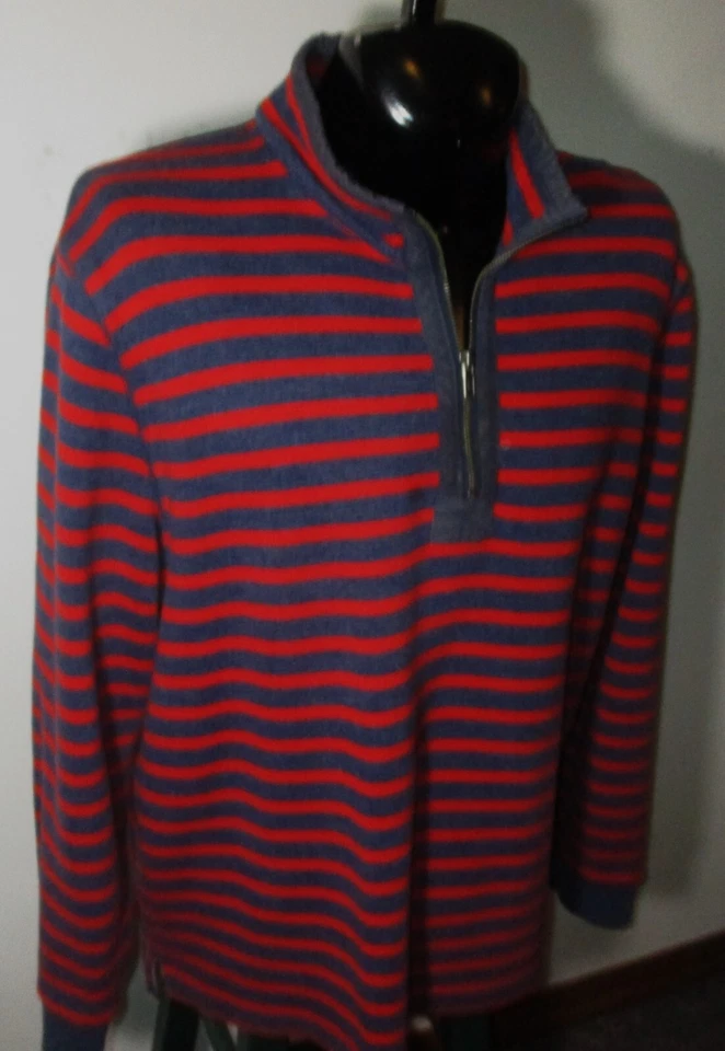 L.L. Bean Blue/Red Ultra Heavy Long Sleeve 1/2 Zip Polo Jersey Size XL - Image 2 of 4