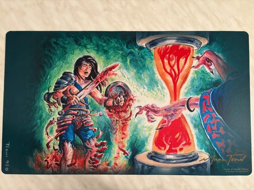 TIMETWISTER PLAYMAT NEW MAGIC THE GATHERING MTG HAND SIGNED MARK TEDIN