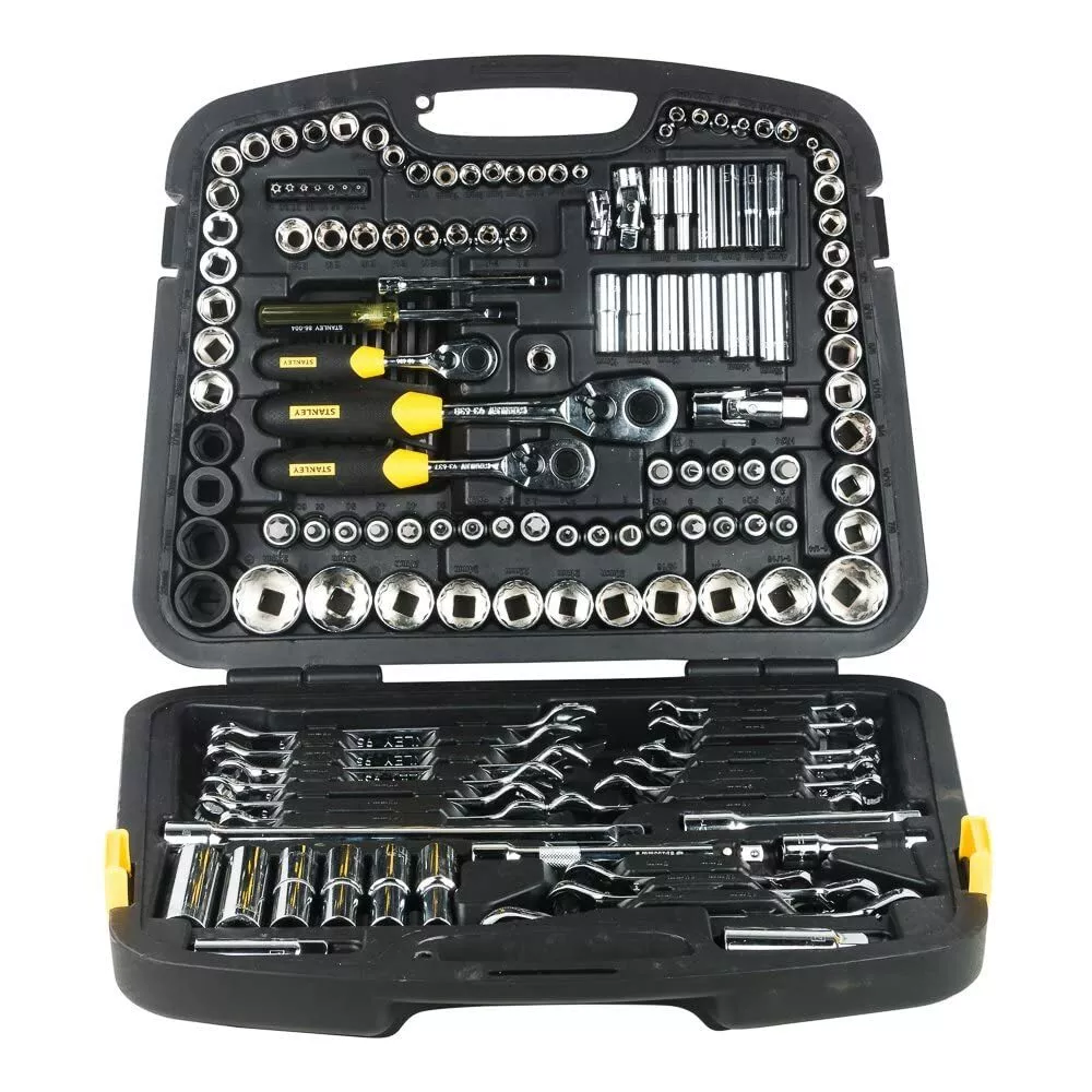 150 Pieces STANLEY 94 181 Master Hand Tool Kit Set with Tool Box Yellow Black