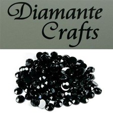 200 x 7mm Black Diamante Loose Flat Back Rhinestone Body Gems