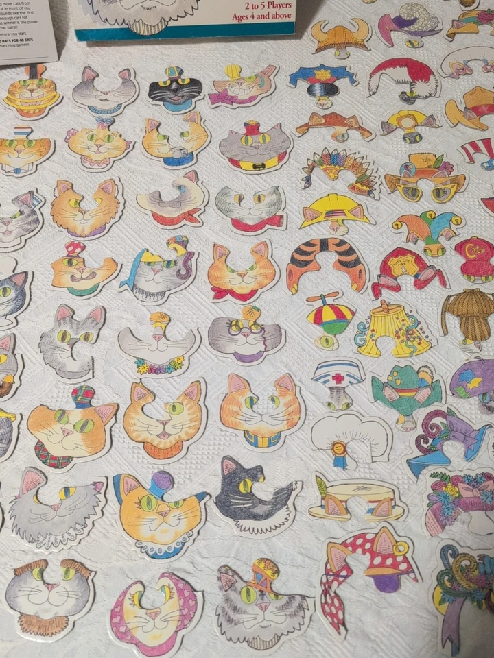 Vtg Rare 40 Hats For 40 Cats Puzzle Game 100% Complete 122 Read Description  - Image 3 of 4