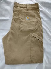 Carhartt Relaxed Fit Canvas Work Pants Tan Men's Size 38x32 Utility