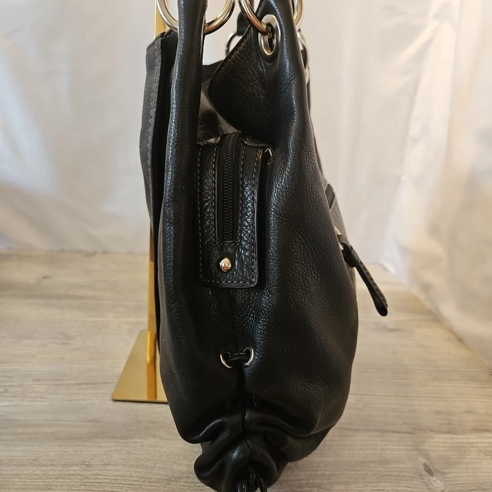 Large Gianni Bernini Black Leather Satchel Bag - Lots of Compartments - Nice - Image 4 of 4