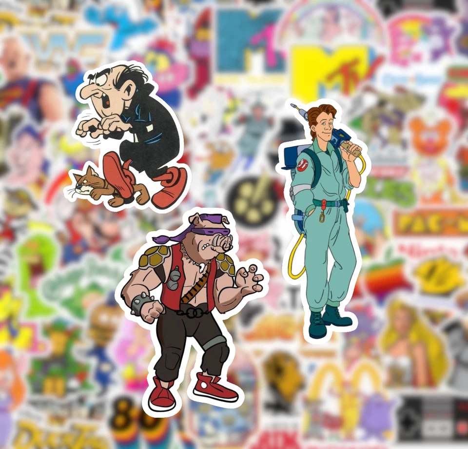 25/50 1980 年代贴纸套装防水哑光乙烯基 — 第 3/4 张图片