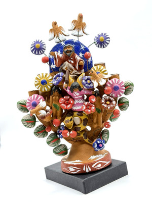 Árbol de la Vida Mexiko Tonfigur handbemalt   Lebensbaum   bunt   Folk Art