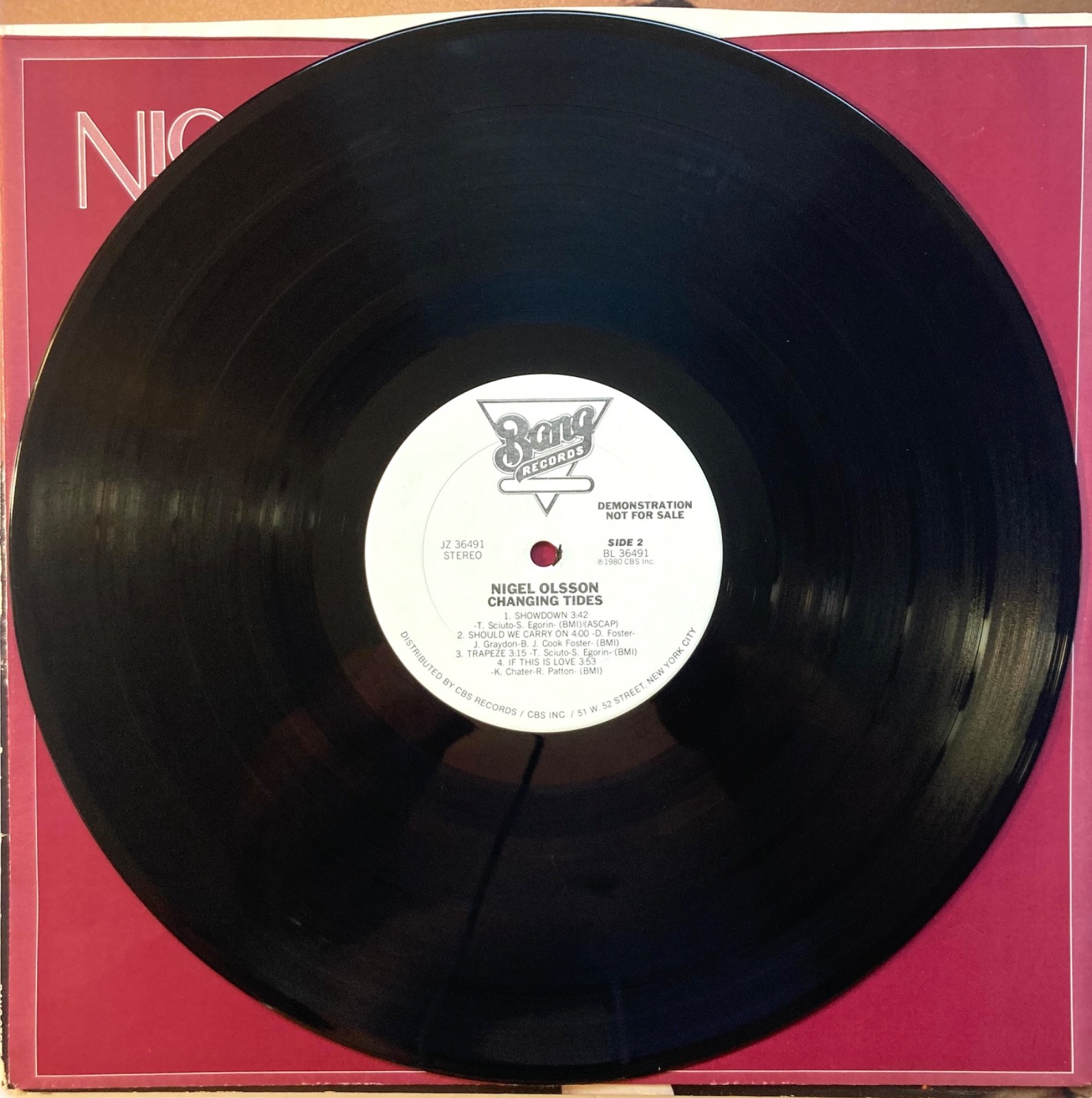 NIGEL OLSSON Changing Tides 1980 PROMO LP on Bang #JZ 36491 ELTON JOHN ...