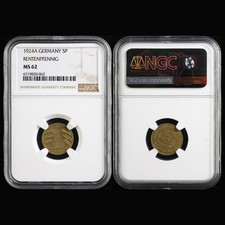 1924A GERMANY 5P RENTENPFENNIG NGC MS 62