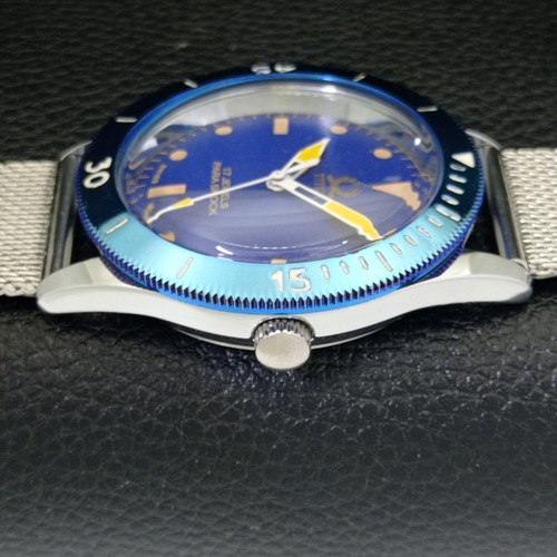 TITUS HAND-WINDING SWISS MENS 40MM TURNABLE BEZEL BLUE DIAL WATCH a432729-a - Picture 5 of 9