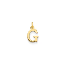 14k Yellow Gold Initial G Pendant Charm Polished Letter Unisex Monogram Jewelry