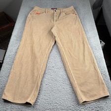 Empyre Corduroy Pants Mens 34x28 Beige Relaxed Fit 5-Pocket Skater Streetwear