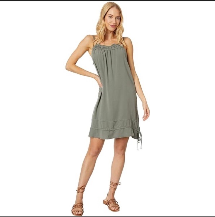 Splendid Womens Crosshatch Dress Military Olive Size Small