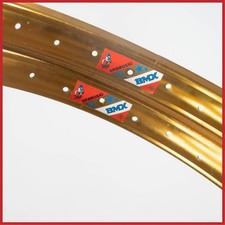 Nos Ambrosio Bmx Gold Clincher Rims 20 36h Vintage Road Bike Bicycle