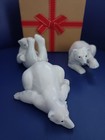 Polar Bear Figurines X 3. Bone China. Rare & Retired In Gift Box. Ltd Ed. 10 CMS