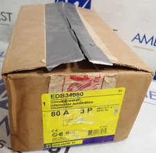 NEW - Square D EDB34080  Circuit Breaker 3 pole bolt on 80 Amp 18kA @480Y/277VAC