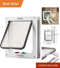 Large 4-Way Lock Cat Door: Weatherproof  Easy Install for Cats  Small Dogs