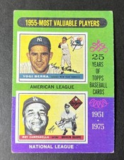1975 Topps - Most Valuable Players Yogi Berra, Roy Campanella #193 Campanella in
