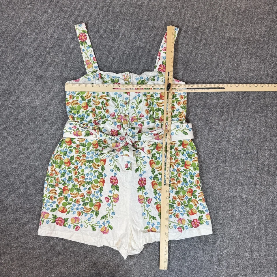 Mameluco Farm Rio para mujer extra grande blanco floral con cinturón tropical romance Foto 4 de 4