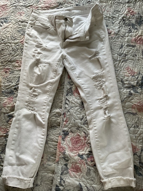 Ladies Ana White Distressed Jeans 4