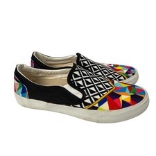 Inkkas Blake Slip On Shoes Women's Size 9 Multicolor Geometric Pattern Canvas
