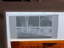 Vintage film negative Rochester & Nashua Railroad train new bridge  Epping NH