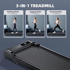 Electric Treadmill for Indoor Use with Detachable Phone Holder Built-in Wheels
