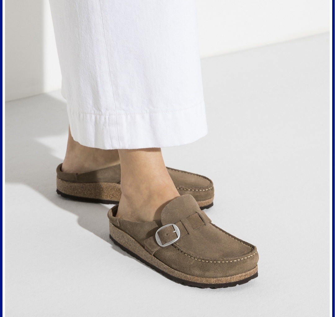 Birkenstock Buckley Moccasins Leather Suede Gray Taupe Color Narrow image 10