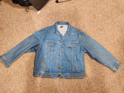 Vintage Lee Riders Denim Jean Jacket #153438 Made In USA Classic Blue Mens XL