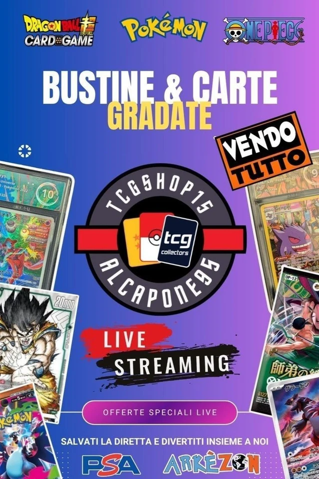 Carte Gradate a 1 € + bustine pokemon | Rip&Ship aperto in Live