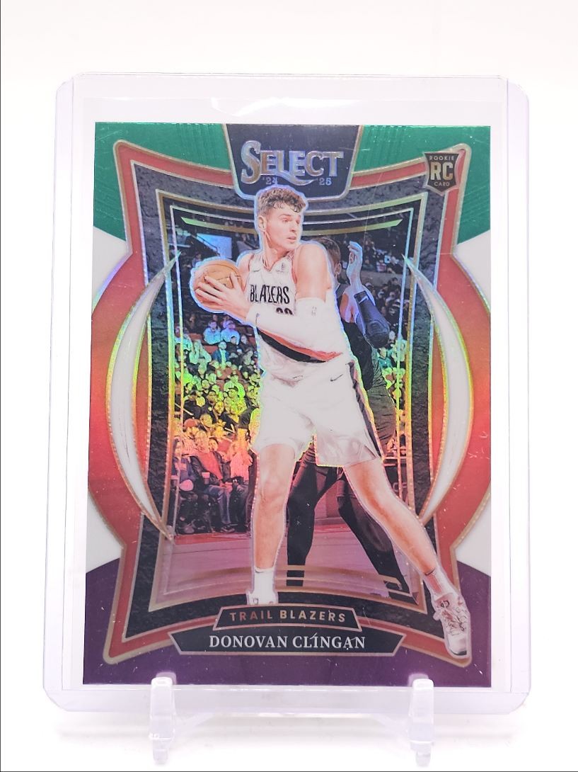 DONOVAN CLINGAN 2024-25 SELECT CONCOURSE ROOKIE PURPLE WHITE GREEN RC Q2091