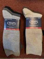 Chaps Classic Dress Ribbed Crew Socks 3-Pair Packs Brown  Black