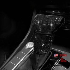 Bling Rhinestone Auto Gear Shift Knob Cover Sparkly Crystal Gear Stick Black