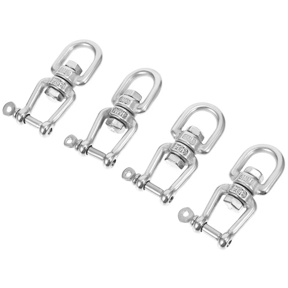 4pcs Durevole anelli girevoli durevoli in acciaio inox anelli girevoli (argento) - Immagine 3 di 4