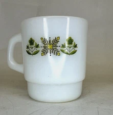 1960's Anchor Hocking Fire King Glass Meadow Green Coffee Mug