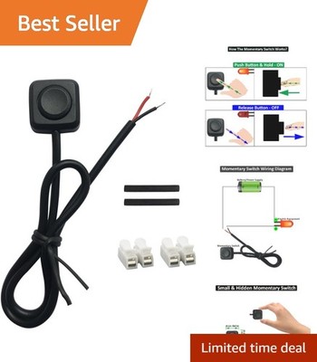 12V 24V Surface Mount Momentary Switch - Pre-Wired for Effortless Installation