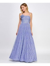 CITY STUDIO Womens Dress Purple Adjustable Formal Waist Mesh L Juniors 1516