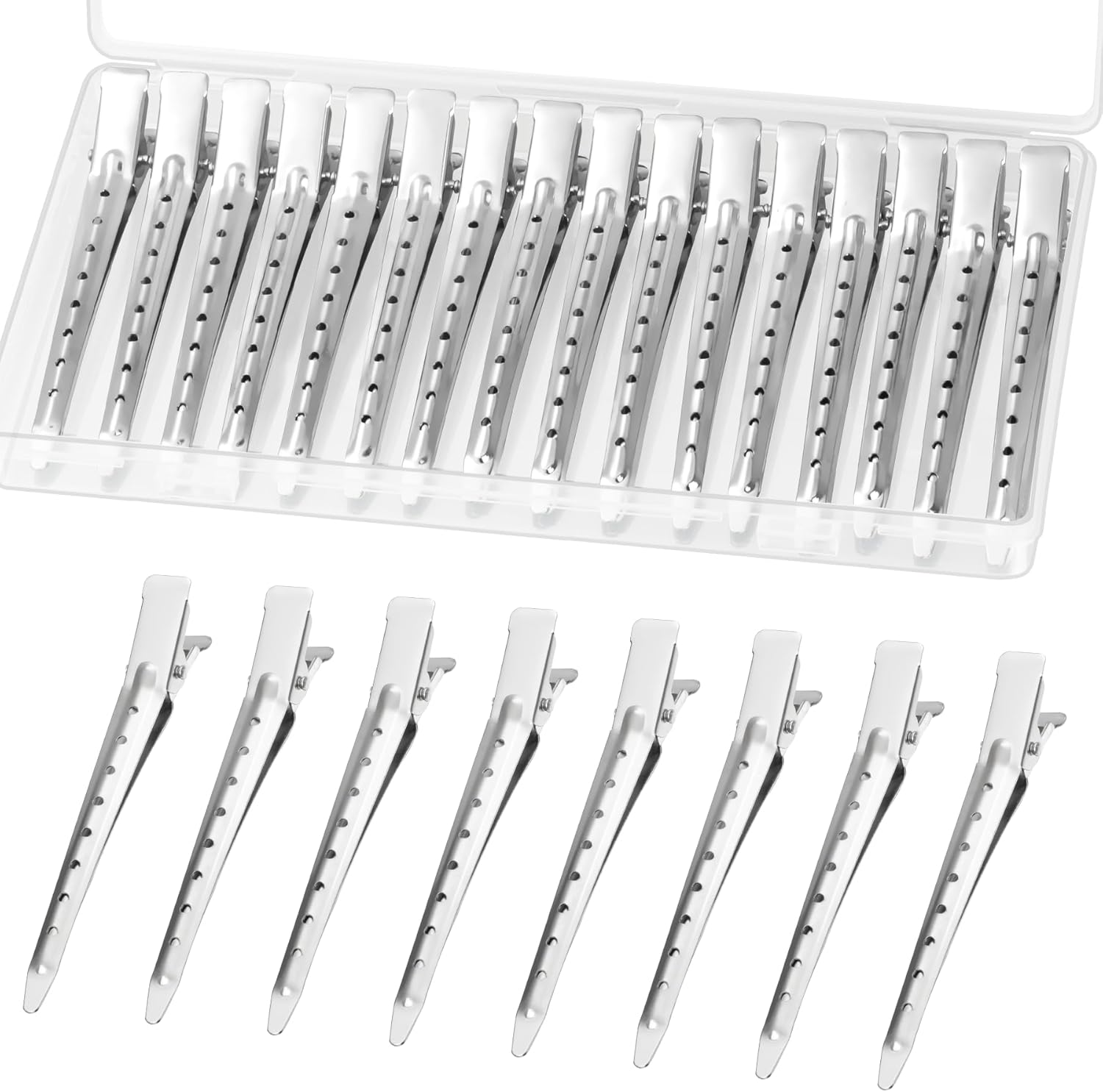 24 Pcs Pin Curl Clips, 3.5 Inch Duck Billed Hair Clips for Styling Sectioning, M