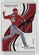 2019 Panini Immaculate Patch Red 44/49 Patrick Corbin #112