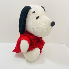VINTAGE Knickerbocker Snoopy Plush Stuffed Dog w/ Red Shirt Animal Toy 1960s