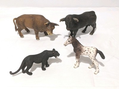 Schleich Animal Lot Farm & Wildlife Bundle Bull Longhorn Panther Foal 2012-2015