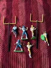 Vintage Football Player Toy Cake Toppers 1980’s 2 goals 6  players of 2 Races
