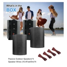 Herdio HOS-401 Outdoor Speakers 4 Pack 200 Watts Power Waterproof